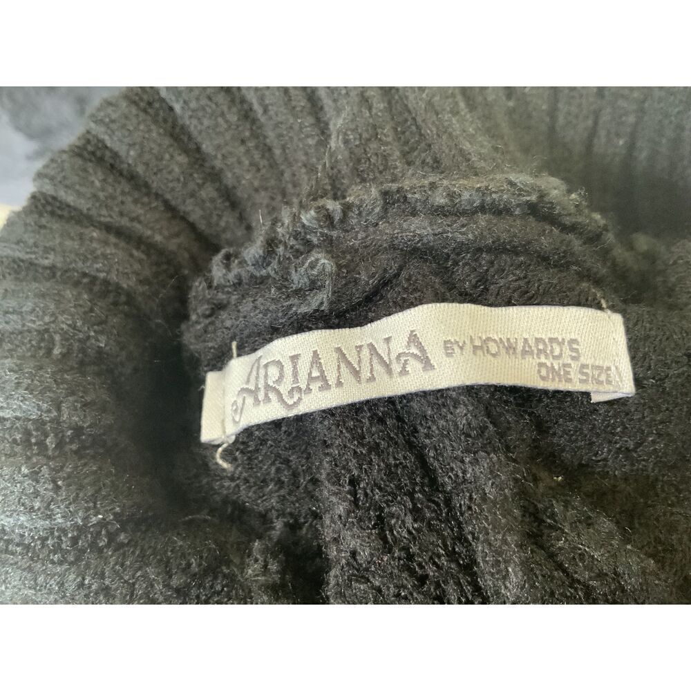 Channelle Arianna Black Knitted Fringe Trim Button Poncho Size One Size - Picture 9 of 13